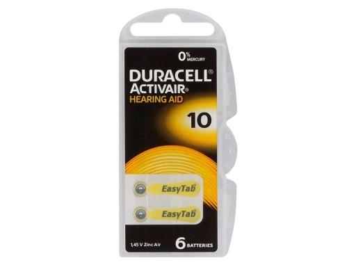 6 x 10 слуховых батарей PR70 Duracell ActivAir