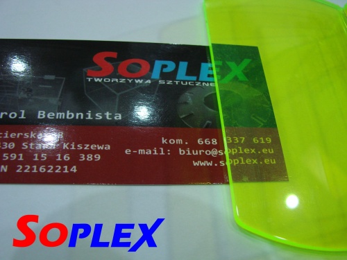 500x300x 3мм PLEXI FLUO зеленый PLEXA PLEXI LANA