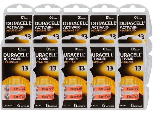 Батарейки для слуховых аппаратов DURACELL 13 60 шт.