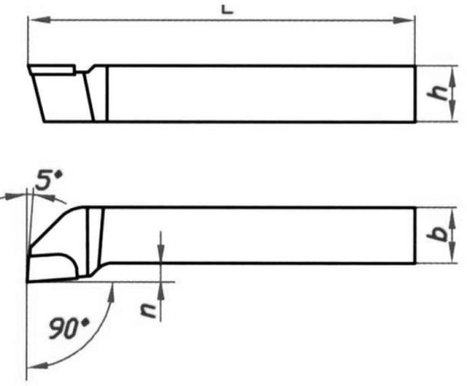 Нож токарный NNBe ISO6R 2525 K20 25x25 DIN4980 H20