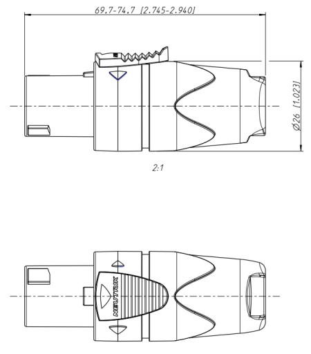 Speakon Neutrik NL2FX 2-контактный