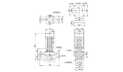 Циркуляционный насос Grundfos LM 65-200/187