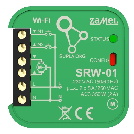 ZAMEL SUPLA SRW-01 ИНТЕЛЛЕКТУАЛЬНЫЙ КОНТРОЛЛЕР ДЛЯ ДОМАШНИХ РОЛЬСТАВНЕЙ