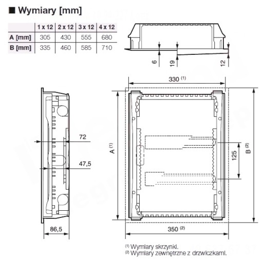 РАСПРЕДЕЛИТЕЛЬНЫЙ ЩИТ LEGRAND СКРЫТОГО МОНТАЖА RWN 1x12 602431