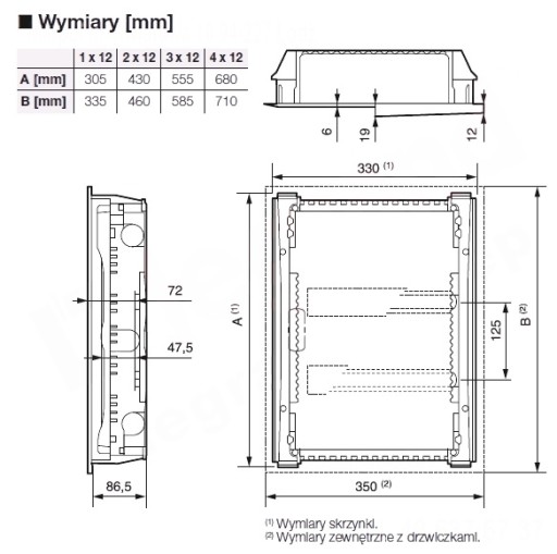 РАСПРЕДЕЛИТЕЛЬНЫЙ ЩИТ LEGRAND СКРЫТОГО МОНТАЖА RWN 4x12 602434