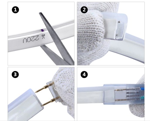 НЕОНОВЫЕ СВЕТОДИОДНЫЕ ЛЕНТЫ 230В ВОДОНЕПРОНИЦАЕМЫЙ НАБОР 10м холод