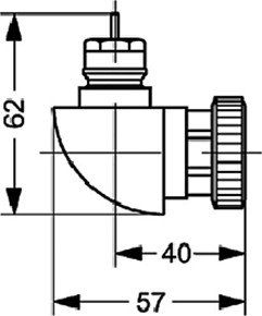 УГЛОВОЙ АДАПТЕР ДЛЯ ГОЛОВОК RA/RA DANFOSS 013G1350