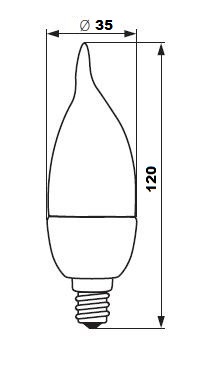 ŻARÓWKA DEKORACYJNA HALOGEN E14 230V 18W PŁOMYK