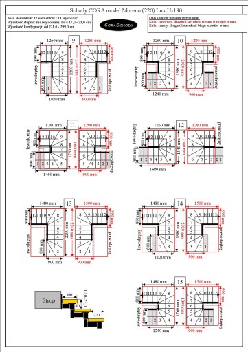 Лестница DUDA Moreno 220 LUX 02 U-180 12 элементов