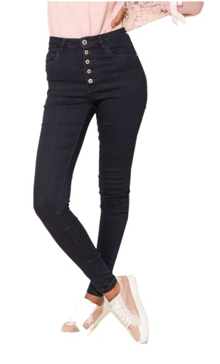 W527 NAVY SKIN JEANS HIGH WAIST SKIN женские брюки на пуговицах 36 S