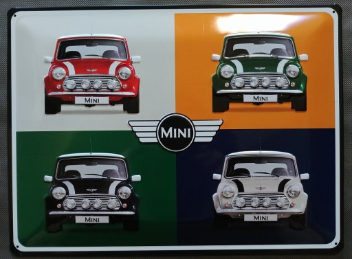 Вывеска MINI COOPER, металлический постер, 30х40