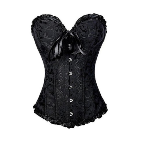 WYSZCZUPLAJĄCY GORSET+STRINGI BIELIZNA SEXY S
