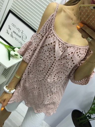 ITALY BOHO STYLE _ BLUZKA RIMINI RÓŻ HAFTY S-L %%%