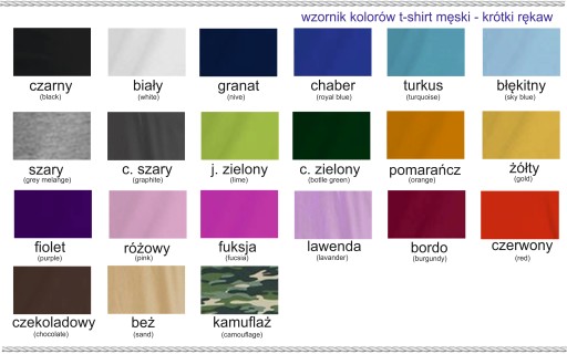 100% BAWEŁNA KOSZULKA T-SHIRT MĘSKI HAFT r. L