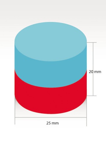 Магнит неодимовый Н52 25х20 цилиндр 35кг 23% НДС