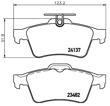 Колодки задние тормозные MAZDA 3 BK 2003-2009 1.6 2.0