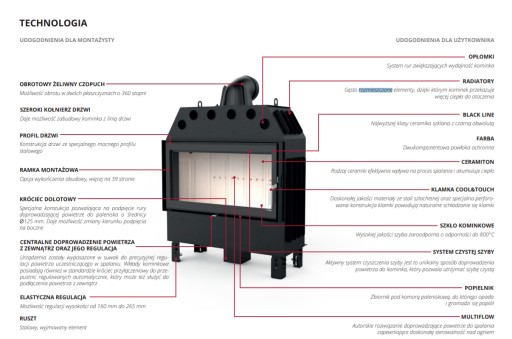 DEFRO HOME INTRA ME KOMINEK WKŁAD KOMINKOWY 13 kW
