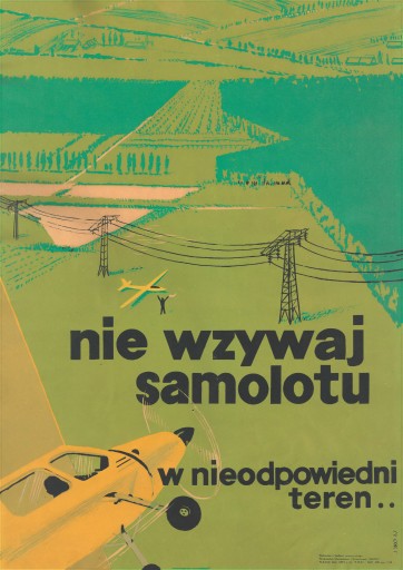 АВИАПЛАКАТ ПОЛЬША 1960-е OFF-120г Не вызывай самолет