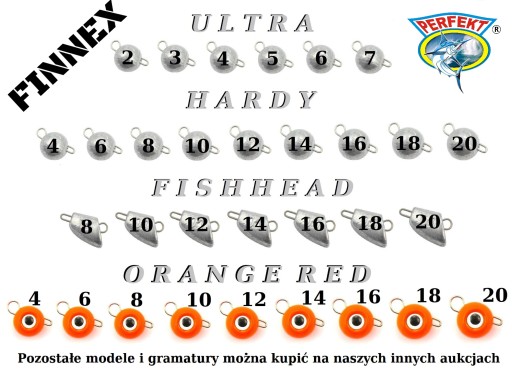 5 X CZEBURASZKA FINNEX FISHHEAD 20gr - drut 0,8 mm