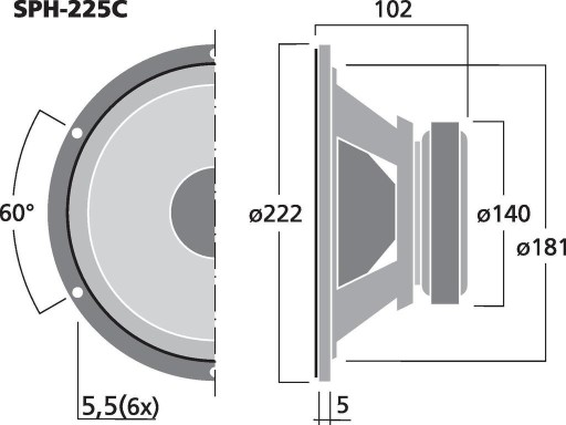 Сабвуфер MONACOR SPH-225C 150 Вт, 8 Ом