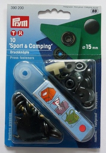 Застежки PRYM 15 мм + застежка-кнопка SPORT & CAMPING ок.