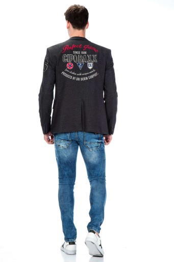 Cipo Baxx Marynarka Kurtka Casual Naszywki Slim