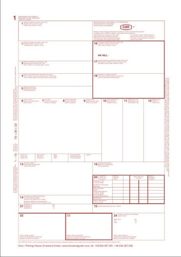 Бланк Международной накладной CMR R29 А4