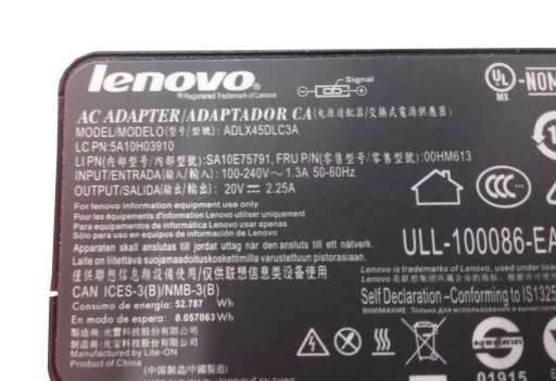 Lenovo ADLX45NLC3A 20V2.25A adapter