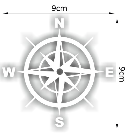 RÓŻA WIATRÓW KOMPAS NAKLEJKA ODBLASKOWA n samochód