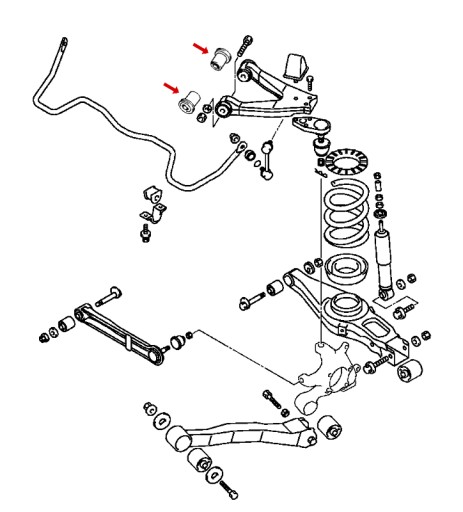 Втулка заднего верхнего поперечного рычага x2 Pajero III IV MR508131