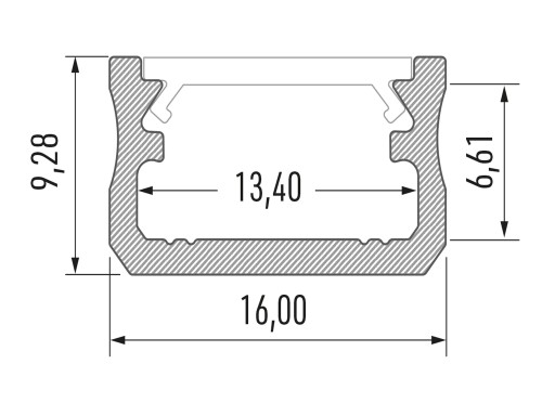 ПРОФИЛЬ LUMINES ALU ТИП A ДЛЯ СВЕТОДИОДНОЙ ЛЕНТЫ 1М