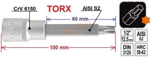 Бита Torx на головке Т40 1/2 дюйма YATO YT-04324