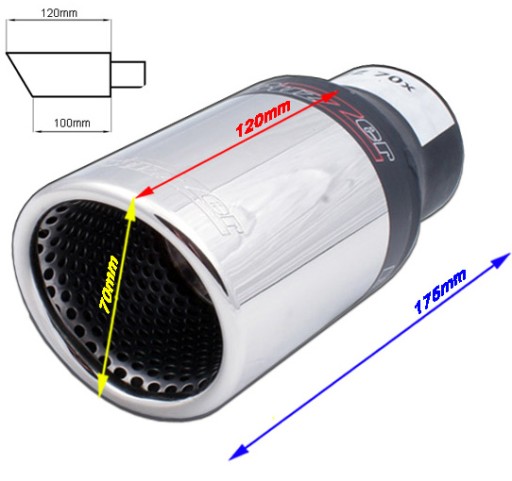 Спортивная насадка на глушитель BUZZER 70mm ZZ70X TUNING