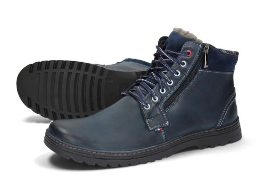 ZIMOWY TRAMPEK TRZEWIK SKÓRA SUWAK 910 NAVY 47