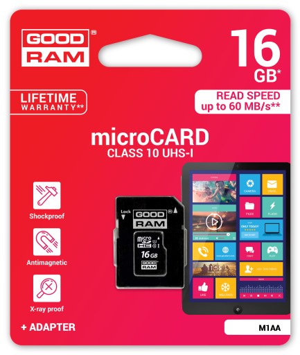 КАРТА ПАМЯТИ GOODRAM MICRO SD 16 ГБ КЛАСС 10 UHS