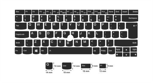 Наклейки на всю клавиатуру LENOVO 14х14мм, 10 шт.