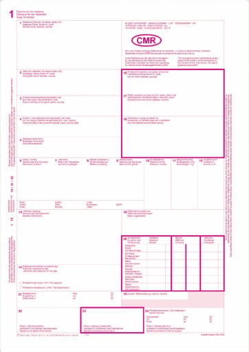 CMR międzynarodowy list przewozowy oryginał + 5 kopii A4 78 kartek 800-3