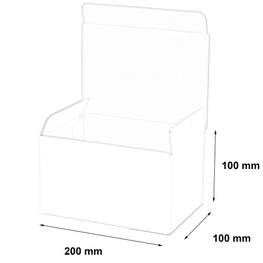 КАРТОННАЯ КОРОБКА 200х100х100, МОДЕЛЬ БЕЛАЯ, 20 шт.