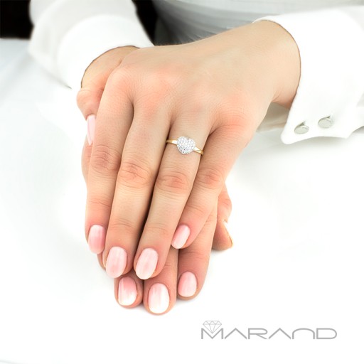Сердце! Золотое кольцо с цирконами PR. 333 R 15
