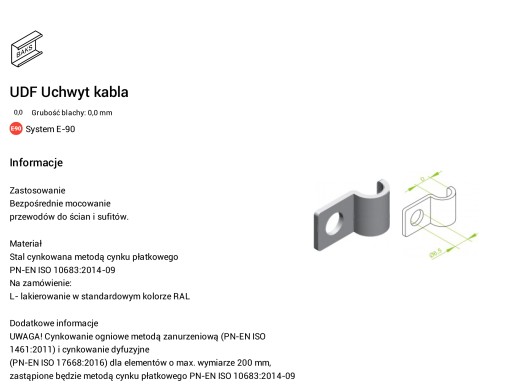 10x монтажных держателей трубок Baks UDF 14 RL 405514