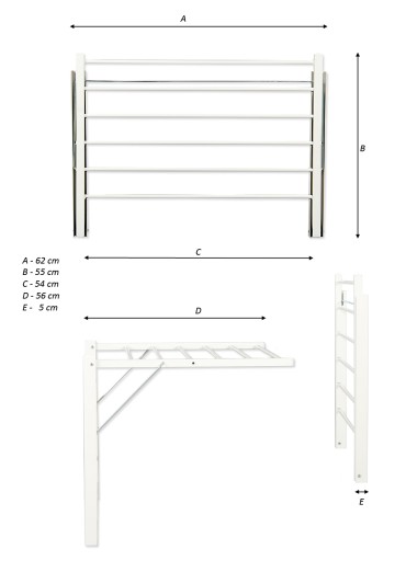 Suszarka Łazienkowa na pranie ścienna Majka 60 cm