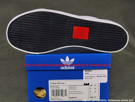 Туфли ADIDAS VESPA GS LOW J, 31 год.