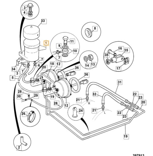 Бачок тормозной жидкости JCB 3CX 4CX 126/00200