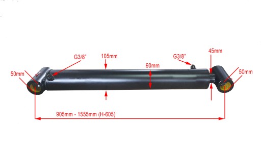 ГИДРАВЛИЧЕСКИЙ ЦИЛИНДР СМТ1ПЛ 90x45x650 L=905