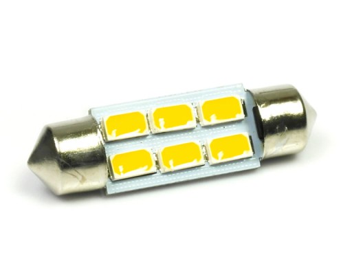 LED 6 SMD 5630 C5W ТЕПЛЫЙ БЕЛЫЙ лампочка 42 мм