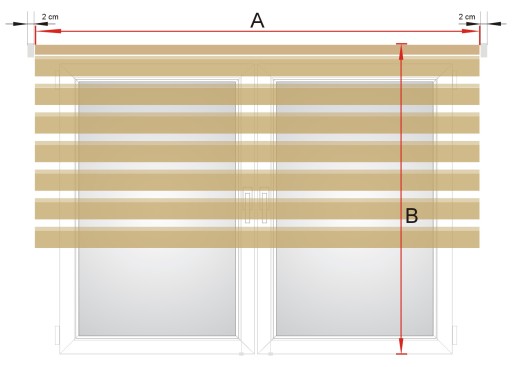 Рулонная штора ДЕНЬ НОЧЬ свободно висящая на стене, 100x220 DN