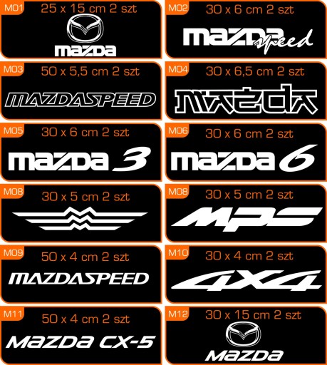 Наклейки MAZDA 6, 3, 2, MAZDASPEED - 2 шт! !