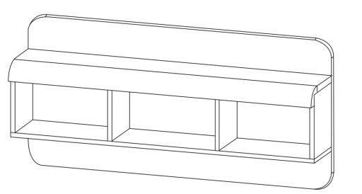 подвесная полка 120x56см SONOMA LARGO OAK 5