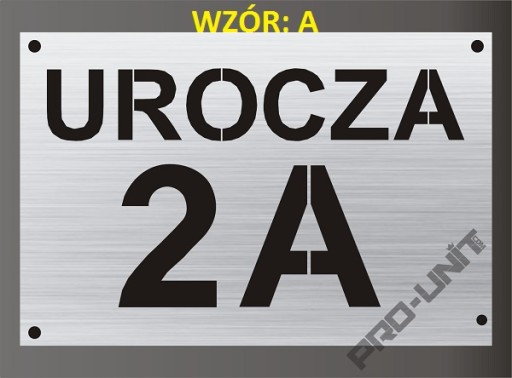 Tabliczka INOX wzory na budynek do domu ogrodzenie oznaczenie budynku drzwi