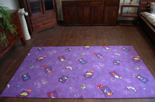 Детский ковер 90х395 см HAPPY фиолетовый GIRL #EE1034